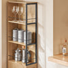 SoBuy NSR13-N Carrello Salvaspazio con Cassetti e Ruote, Mobiletto Multiuso per Cucina, Bagno e Lavanderia Naturale 20x40x170 cm