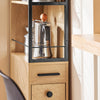SoBuy NSR13-N Carrello Salvaspazio con Cassetti e Ruote, Mobiletto Multiuso per Cucina, Bagno e Lavanderia Naturale 20x40x170 cm