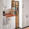 SoBuy NSR13-N Carrello Salvaspazio con Cassetti e Ruote, Mobiletto Multiuso per Cucina, Bagno e Lavanderia Naturale 20x40x170 cm