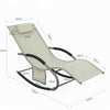 SoBuy Lettino Sdraio da Giardino a Dondolo - Sedia a Dondolo da Esterno in Textilene Beige con Telaio in Metallo, 150x63x87cm, Lettino Prendisole per Terrazza, Piscina, Patio, OGS28-MI