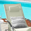 SoBuy Lettino Sdraio da Giardino a Dondolo - Sedia a Dondolo da Esterno in Textilene Beige con Telaio in Metallo, 150x63x87cm, Lettino Prendisole per Terrazza, Piscina, Patio, OGS28-MI