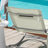 SoBuy Lettino Sdraio da Giardino a Dondolo - Sedia a Dondolo da Esterno in Textilene Beige con Telaio in Metallo, 150x63x87cm, Lettino Prendisole per Terrazza, Piscina, Patio, OGS28-MI