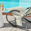 SoBuy Lettino Sdraio da Giardino a Dondolo - Sedia a Dondolo da Esterno in Textilene Beige con Telaio in Metallo, 150x63x87cm, Lettino Prendisole per Terrazza, Piscina, Patio, OGS28-MI