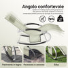 SoBuy Lettino Sdraio da Giardino a Dondolo - Sedia a Dondolo da Esterno in Textilene Beige con Telaio in Metallo, 150x63x87cm, Lettino Prendisole per Terrazza, Piscina, Patio, OGS28-MI
