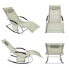 SoBuy Lettino Sdraio da Giardino a Dondolo - Sedia a Dondolo da Esterno in Textilene Beige con Telaio in Metallo, 150x63x87cm, Lettino Prendisole per Terrazza, Piscina, Patio, OGS28-MI