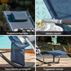 SoBuy Lettino Sdraio da Giardino a Dondolo - Sedia a Dondolo da Esterno in Textilene Blu Navy con Telaio in Metallo, 150x63x87cm, Lettino Prendisole per Terrazza, Piscina, Patio, OGS28-NB