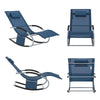SoBuy Lettino Sdraio da Giardino a Dondolo - Sedia a Dondolo da Esterno in Textilene Blu Navy con Telaio in Metallo, 150x63x87cm, Lettino Prendisole per Terrazza, Piscina, Patio, OGS28-NB