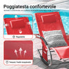 SoBuy 2 x Sdraio a dondolo con poggiatesta 63x150x87cm OGS28-RX2