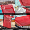 SoBuy Lettino Sdraio da Giardino a Dondolo - Sedia a Dondolo da Esterno in Textilene Rosso con Telaio in Metallo, 150x63x87cm, Lettino Prendisole per Terrazza, Piscina, Patio, OGS28-R