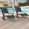 SoBuy 2 x Sdraio a dondolo con poggiatesta 63x150x87cm OGS28-SCHX2