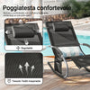 SoBuy Sdraio a dondolo con poggiatesta 63x150x87cm OGS28-SCH
