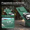 SoBuy Lettino Sdraio da Giardino a Dondolo - Sedia a Dondolo da Esterno in Textilene Verde Scuro con Telaio in Metallo, 150x63x87cm, Lettino Prendisole per Terrazza, Piscina, Patio, OGS28-WD