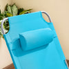 SoBuy OGS35-B Sdraio da Giardino Reclinabile Lettino Prendisole con Cuscino e Tasca Laterale Sedia Sdraio da Esterno per Patio Campeggio Spiaggia Sdraio Pieghevole da Giardino Blu 155x56x81cm