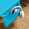 SoBuy OGS35-B Sdraio da Giardino Reclinabile Lettino Prendisole con Cuscino e Tasca Laterale Sedia Sdraio da Esterno per Patio Campeggio Spiaggia Sdraio Pieghevole da Giardino Blu 155x56x81cm