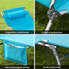 SoBuy OGS35-BX2 Set di 2 Sdrai da Giardino Lettino Prendisole con Cuscino e Tasca Laterale Sedia Sdraio da Esterno per Patio, Campeggio Spiaggia, Sdraio Pieghevole da Giardino Blu 155x56x81cm