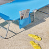 SoBuy OGS35-BX2 Set di 2 Sdrai da Giardino Lettino Prendisole con Cuscino e Tasca Laterale Sedia Sdraio da Esterno per Patio, Campeggio Spiaggia, Sdraio Pieghevole da Giardino Blu 155x56x81cm