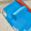 SoBuy OGS35-BX2 Set di 2 Sdrai da Giardino Lettino Prendisole con Cuscino e Tasca Laterale Sedia Sdraio da Esterno per Patio, Campeggio Spiaggia, Sdraio Pieghevole da Giardino Blu 155x56x81cm