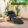 SoBuy OGS35-SCH Sdraio da Giardino Reclinabile Lettino Prendisole con Cuscino e Tasca Laterale Sedia Sdraio da Esterno per Patio Campeggio Spiaggia Sdraio Pieghevole da Giardino Nero 155x56x81cm