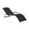 SoBuy Sedia sdraio con cuscino 63x172x66cm OGS38-SCH