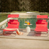 SoBuy OGS48-Rx2 Set di 2 Sdrai da Giardino Reclinabile Lettino Prendisole Pieghevole con Cuscino Tasca Laterale e Parasole Sedia Sdraio da Esterno per Patio Campeggio Spiaggia Rosso 155x56x81cm