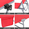 SoBuy OGS48-Rx2 Set di 2 Sdrai da Giardino Reclinabile Lettino Prendisole Pieghevole con Cuscino Tasca Laterale e Parasole Sedia Sdraio da Esterno per Patio Campeggio Spiaggia Rosso 155x56x81cm