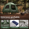 SoBuy OGS61-L-GR Tenda da campeggio per 2 persone Letto a castello Tenda 4 in 1 con borsa di trasporto Brandina pieghevole campeggio Verde pratico 193 x 145 x 185 cm