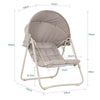 SoBuy OGS62-MI, Dondolo da Giardino Poltrona Relax con Parasole Regolabile Amaca da Giardino Sedia a Dondolo per Esterni e Interni Poltrona Sospesa Beige 108x126x163 cm