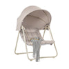 SoBuy OGS62-MI, Dondolo da Giardino Poltrona Relax con Parasole Regolabile Amaca da Giardino Sedia a Dondolo per Esterni e Interni Poltrona Sospesa Beige 108x126x163 cm