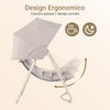 SoBuy OGS62-MI, Dondolo da Giardino Poltrona Relax con Parasole Regolabile Amaca da Giardino Sedia a Dondolo per Esterni e Interni Poltrona Sospesa Beige 108x126x163 cm