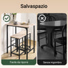 SoBuy OGT10-N Set Tavolo da Bar Alto con 2 Sgabelli - Tavolo Salvaspazio per Cucina Piccola e Balcone, Stile Industriale Moderno - Tavolino Alto da Esterno per Giardino o Terrazzo