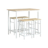 SoBuy OGT11-WN Set Tavolo da Bar Alto con 4 Sgabelli Tavolo Salvaspazio per Cucina Piccola e Balcone, Stile Industriale Moderno Tavolino Alto da Esterno per Giardino o Terrazzo