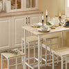 SoBuy OGT11-WN Set Tavolo da Bar Alto con 4 Sgabelli Tavolo Salvaspazio per Cucina Piccola e Balcone, Stile Industriale Moderno Tavolino Alto da Esterno per Giardino o Terrazzo
