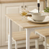 SoBuy OGT11-WN Set Tavolo da Bar Alto con 4 Sgabelli Tavolo Salvaspazio per Cucina Piccola e Balcone, Stile Industriale Moderno Tavolino Alto da Esterno per Giardino o Terrazzo