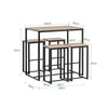 SoBuy Tavolo con 4 sgabelli 100x60x93cm OGT15-N