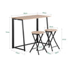 SoBuy Tavolo con 2 sgabelli 90x45x74cm OGT18-N