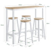 SoBuy OGT22-WN Set Tavolo da Bar Alto con 4 Sgabelli - Tavolo Salvaspazio per Cucina Piccola e Balcone, Stile Industriale Moderno - Tavolino Alto da Esterno per Giardino o Terrazzo
