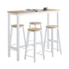 SoBuy OGT22-WN Set Tavolo da Bar Alto con 4 Sgabelli - Tavolo Salvaspazio per Cucina Piccola e Balcone, Stile Industriale Moderno - Tavolino Alto da Esterno per Giardino o Terrazzo