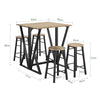 SoBuy Tavolo pieghevole con 4 sgabelli 80x80x88cm OGT24-N