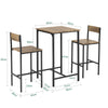 SoBuy OGT27-N Set 3 pezzi Tavolo da bar alto per cucina con 2 sgabelli, tavolino salvaspazio per casa e balcone, mobile bar esterno, penisola cucina, stile industriale, MDF & metallo, L60xP60xA97 cm