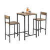 SoBuy OGT27-N Set 3 pezzi Tavolo da bar alto per cucina con 2 sgabelli, tavolino salvaspazio per casa e balcone, mobile bar esterno, penisola cucina, stile industriale, MDF & metallo, L60xP60xA97 cm