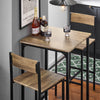 SoBuy OGT27-N Set 3 pezzi Tavolo da bar alto per cucina con 2 sgabelli, tavolino salvaspazio per casa e balcone, mobile bar esterno, penisola cucina, stile industriale, MDF & metallo, L60xP60xA97 cm
