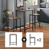 SoBuy OGT27-N Set 3 pezzi Tavolo da bar alto per cucina con 2 sgabelli, tavolino salvaspazio per casa e balcone, mobile bar esterno, penisola cucina, stile industriale, MDF & metallo, L60xP60xA97 cm