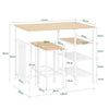 SoBuy Tavolo con 2 sgabelli 108x58x89 cm OGT51-WN