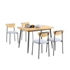 SoBuy OGT52-N Set Tavolo da Pranzo 5 Pezzi con 4 Sedie Comode, Tavolo da Cucina Compatto per Piccoli Spazi, Tavolo con Sedie Ideale per Sala da Pranzo, Cucina, Soggiorno, Balcone e Arredo Esterno