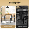 SoBuy OGT52-N Set Tavolo da Pranzo 5 Pezzi con 4 Sedie Comode, Tavolo da Cucina Compatto per Piccoli Spazi, Tavolo con Sedie Ideale per Sala da Pranzo, Cucina, Soggiorno, Balcone e Arredo Esterno
