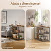 SoBuy SVW18-II-F Carrello da portata con 5 ripiani Carrello laterale Carrello da cucina ripiano per microonde 110x45x92cm