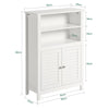 SoBuy BZR13-W Armadio da Bagno – Mobile da Bagno Salvaspazio con Ripiani e Porte, Credenza in Legno Stretto per Corridoio e Soggiorno, Bianco, 60 x 90 x 26 cm