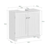 SoBuy BZR18-II-W Mobile sottolavabo per Bagno – Mobiletto Bagno salvaspazio con ante e ripiano regolabile – Mobile sotto lavabo da bagno in MDF, per lavabo a terraBianco, 60x60x29cm