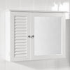 SoBuy BZR55-W Pensile Bagno Mobile Bagno Sospeso con Specchio, 65 x 15 x 49 cm, Design 2 in 1, Soluzione Salvaspazio per Piccoli Bagni