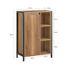 SoBuy BZR65-PF Mobiletto Bagno Salvaspazio con Portabiancheria Mobile Bagno con Ripiani Aperti e Cesto Estraibile Armadietto Multiuso per Ingresso o Cucina 60x30x90cm